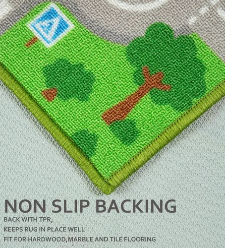 Miniatura 3 de Yincimar Alfombra de juegos para niños, alfombra de juego con coche, vida urbana, tráfico, carretera, alfombra para niños, alfombra de 5 x 6 pies 6