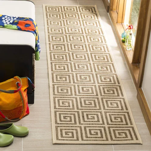 Miniatura 11 de SAFAVIEH Linden Collection - Alfombra lavable para exteriores, alfombra de pasillo de 2.2 x 8 pies, color rojo y crema, no desprende pelusa y fácil