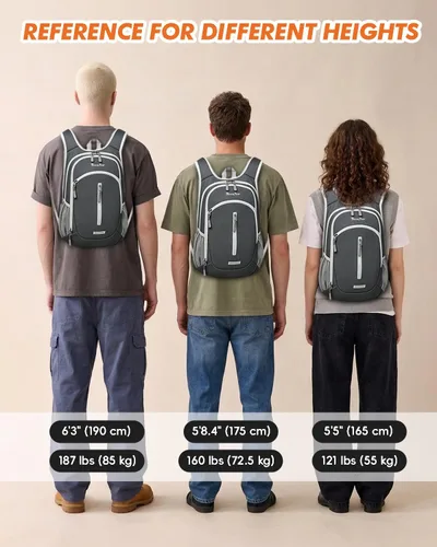 Miniatura 6 de Seektop Mochila de senderismo pequeña de 15 L para viajes, impermeable, ligera, bolsa de senderismo para mujeres y hombres Gris oscuro