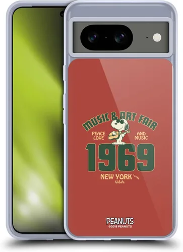 Miniatura 46 de Head Case Designs Funda de gel Woodstock 50th con licencia oficial de Peanuts Snoopy Guitar 1969 [protección de grado militar] compatible