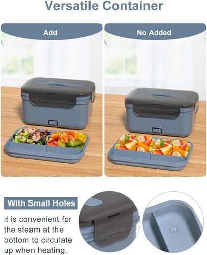Miniatura 5 de Fiambrera Eléctrica Calentador de Alimentos, Nuevo Calentador de Alimentos Portátil de 100W, Lonchera Calentada para Adultos Automóvil/Hogar