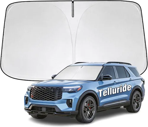 Miniatura 43 de Parasol para parabrisas delantero compatible con Toyota Highlander 2020-2023 2024 2025, protector de visera solar bloquea los rayos UV, parasol