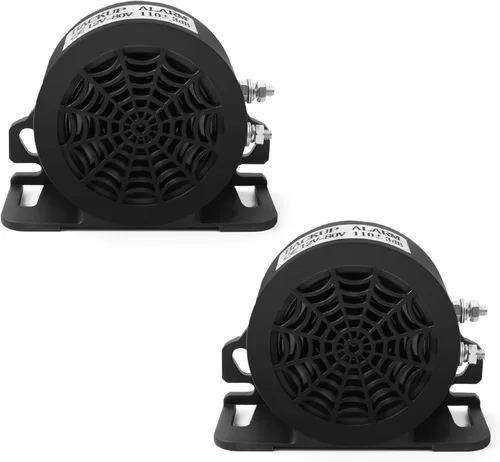 Miniatura 7 de MIRKOO Alarma de respaldo de 110 dB 12 V-80 V CC, impermeable, industrial, resistente, alarma de advertencia inversa con tono de pitido súper fuerte