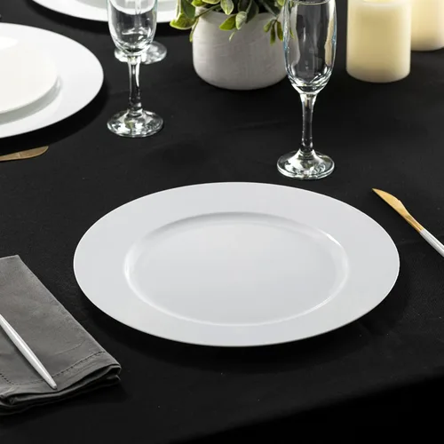 Miniatura 4 de ELEGANT DISPOSABLES Platos Base de Fiesta de 13 pulgadas, Platos Grandes y Bandejas, Ideales para Fiestas Elegantes, Bodas, Vajilla Ideal para Blanco