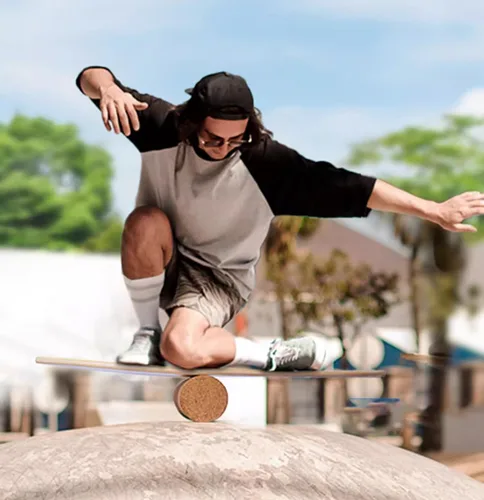 Miniatura 6 de Tabla de equilibrio para interiores, estilo surf, fitness en casa con rueda para ejercicio, entrenamiento atlético y deportes de tabla, divertido