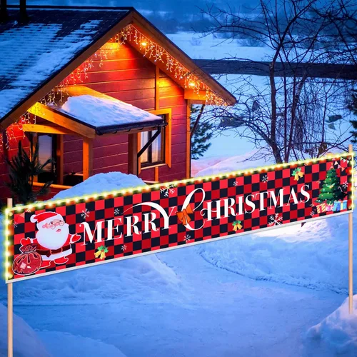 Cartel de decoración de Navidad con luces LED, cartel de Feliz Navidad, cartel premontado, cartel de Feliz Navidad, cartel para colgar en la pared