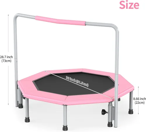 Miniatura 5 de Trampolín infantil de 36 pulgadas para niños de 1 a 3 años, mini trampolín para interiores y exteriores con diseño de resorte sin huecos, juguete