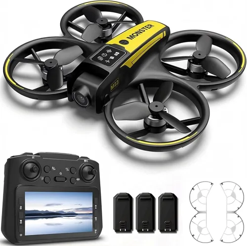 Miniatura 10 de Dron con cámara para niños y control remoto: Drone RC para principiantes para niños con motor sin escobillas, flujo óptico flotante, despegue