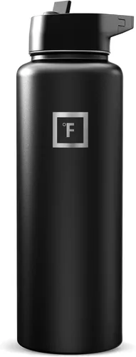 Miniatura 62 de IRON °FLASK Frasco de hidratación para acampar y senderismo con pajilla, botella de agua deportiva de acero inoxidable con aislamiento de boca Dark
