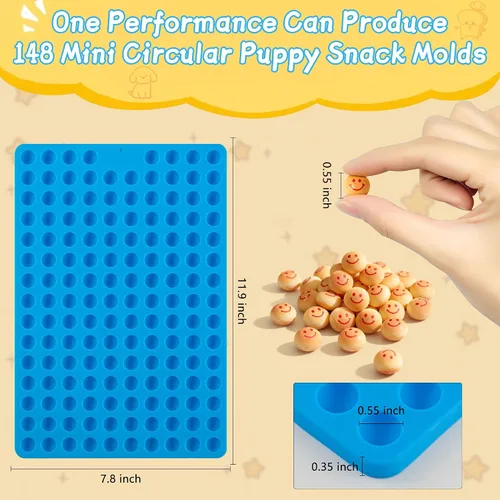 Miniatura 2 de Sidosir 2 moldes redondos de silicona de chocolate para perros, molde antiadherente en forma de semiesfera para hornear golosinas para perros, mini