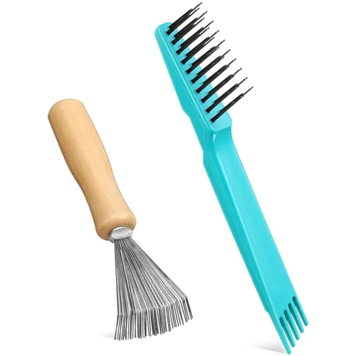 Miniatura 12 de Boao Paquete de 2 herramientas de limpieza de cepillos de pelo, rastrillo de peine 2 en 1 y limpiador de cepillos para eliminar el cabello, el polvo
