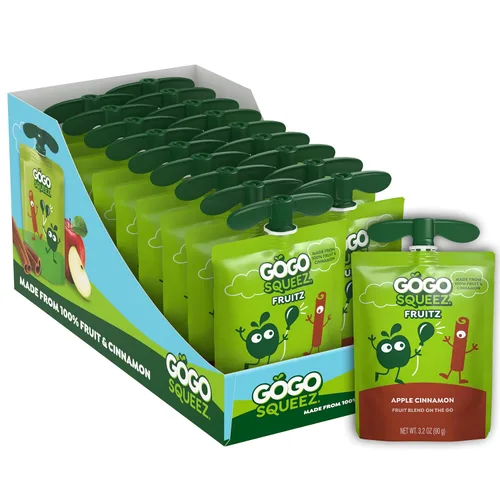 Miniatura 9 de GoGo squeeZ Puré de manzana y puré de fruta, manzana manzana, 3.2 onzas (paquete de 18), aperitivos de fruta sin azúcar para niños, sin gluten, sin