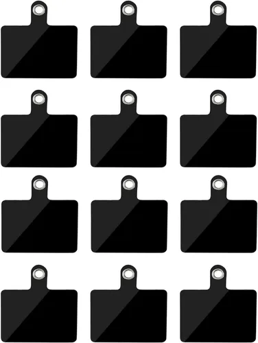 Miniatura 9 de Paquete de 20 correas para teléfono con anillo de metal, accesorio de repuesto universal para teléfono celular, parches de PVC, almohadilla adhesiva