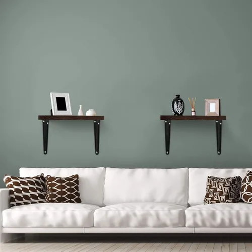 Miniatura 6 de Paquete de 4 soportes de estante de pared negros de 8 pulgadas resistentes, soportes de pared flotantes soporte L soporte colgante soporte