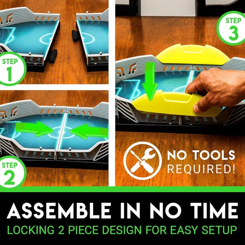 Miniatura 7 de Franklin Sports Mini juego de tiro de fútbol de mesa - Juego de mesa de fútbol estilo arcade para todas las edades- Marcador LED electrónico