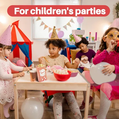 Miniatura 6 de MAQIHAN 100 bolsas de palomitas de maíz de 1 onza – Pequeñas bolsas de papel desechables para palomitas de maíz, mini contenedores de granos