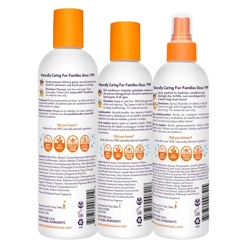 Miniatura 2 de Fairy Tales Champú de natación, acondicionador y spray acondicionador para niños, paquete de 3 Fabricado con ingredientes naturales en los Estados