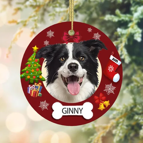 Miniatura 11 de Adorno conmemorativo personalizado para perro, 2025, con imagen de perro, foto y nombre, adornos para árbol de Navidad, regalo personalizado
