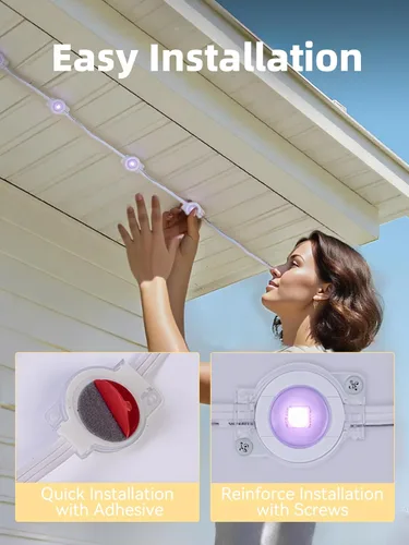 Miniatura 4 de Luces permanentes para exteriores de 300 pies, iluminación inteligente RGB para casa, IP67 impermeable LED luces exteriores con aplicación/control