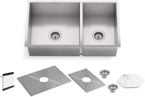 Miniatura 19 de Sterling K-20243-PC-NA Ludington - Fregadero de cocina de 34 pulgadas con montaje inferior con accesorios, lavabo frontal de delantal, acero