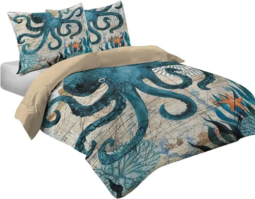 Miniatura 14 de MUSOLEI Juego de edredón de sirena para niñas, colcha de sirena con escamas arcoíris 3D, juego de ropa de cama twin duradero para niñas, juego
