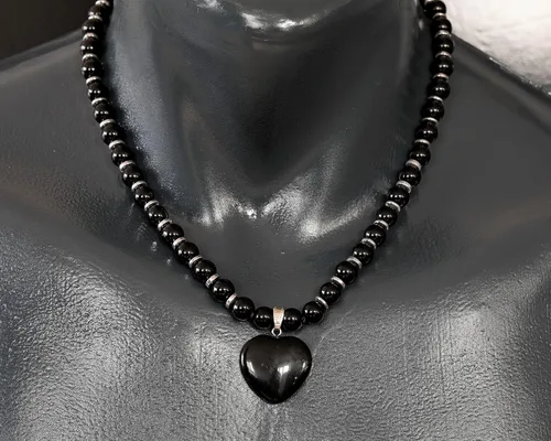 Miniatura 2 de Colgante de corazón de aventurina natural, Collar de cuentas de aventurina genuina, Collar de piedra verde, Collar de piedras preciosas, Cuentas