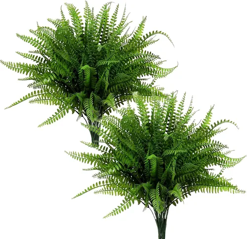 Miniatura 40 de CATTREE Plantas artificiales, plantas de plástico, arbustos, helechos, hierba, arbustos, hojas falsas, boda, hogar, jardín, terraza, centros