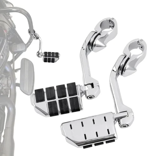 Miniatura 20 de XFMT - Estribos de color negro mate para motocicleta, 1.25 pulgadas, incluye kit de montaje