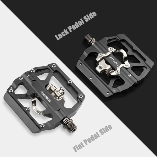 Miniatura 3 de Pedales de bicicleta de montaña Sistema SPD Dual Función CNC Aluminio Bicicletas Ampliar Pedales DU Cojinete Accesorios con tacos para Carretera MTB