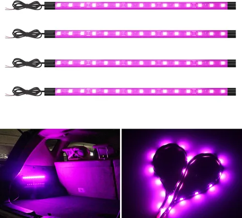 Miniatura 11 de YM E-Bright Tiras de luces LED ámbar/amarillas 5050 SMD impermeables para coches, luces de bajo para carritos de golf para motocicletas, barco