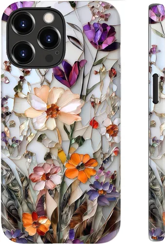 Miniatura 23 de LUHOURI Funda para iPhone 12 Mini, compatible con carga inalámbrica, doble capa, interior de silicona suave + carcasa exterior dura, bonito diseño