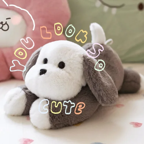 Miniatura 4 de uoozii Animales de peluche de perro gris con peso de 16" 3 libras con almohadilla térmica para microondas sin aroma, lindo peluche