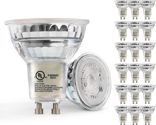 MASTERY MART Bombillas LED GU10 de 4.5 W, certificación UL, certificado Energy Star, 5000 K blanco suave, regulable, 18 unidades (paquete de 1)