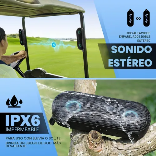 Miniatura 6 de Dprofy Nueva Reproducción 2 Rondas, Altavoz de Golf Magnético Bluetooth, Altavoz Portátil Pro Inalámbrico Estéreo con Bajo Profundo, Resistente al