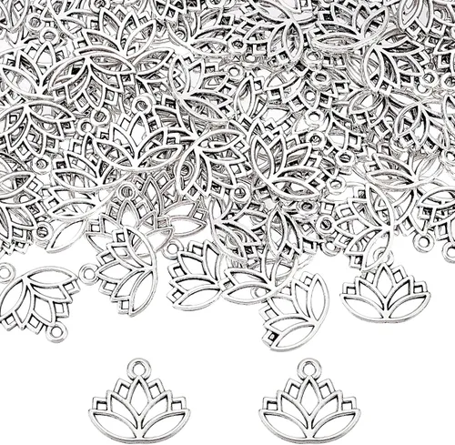 SUNNYCLUE 100 dijes de loto y chakras de aleación para hacer joyas, aretes, collares, accesorios de pulsera para mujeres adultas, manualidades