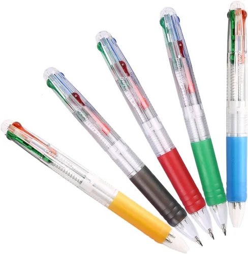Bolígrafo multicolor de 0.028 in, tinta de 4 colores (negro, azul, rojo, verde) en un bolígrafo retráctil para suministros escolares de oficina,