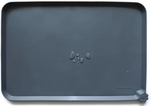 Miniatura 22 de Hoki Found - Bandeja de silicona para comederos de perros y gatos, tapetes impermeables para comida y agua, color cedro oscuro
