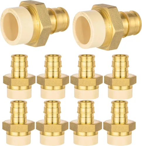 Miniatura 5 de Paquete de 5 adaptadores de CPVC EFIELD de 1/2 pulgada Pex A x 1/2 pulgadas, adaptador de expansión de latón solo para conexión de tubería Pex-A