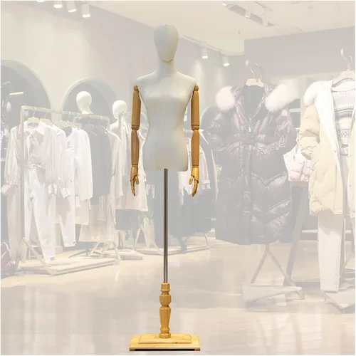Miniatura 9 de Female Mannequin Torso Body Dress Form, Clothing Display Tailors Dummy Sewing with Wood Stand for Jewelry , Adjustable 47.2-82.6 Inch Adjustable