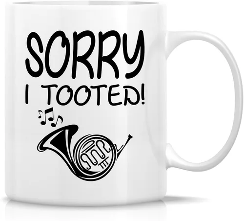 Miniatura 12 de Retreez - Taza divertida con texto en inglés "Without Music Life Would B Flat Musician", 325 ml, tazas de café de cerámica, divertidas, sarcásticas