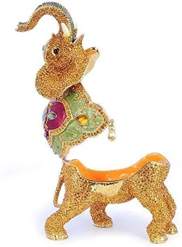 Miniatura 2 de KALIFANO Joyero decorativo para mujer con cristales Swarovski y gemas con forma de animales salvajes, hecho para almacenamiento y organización