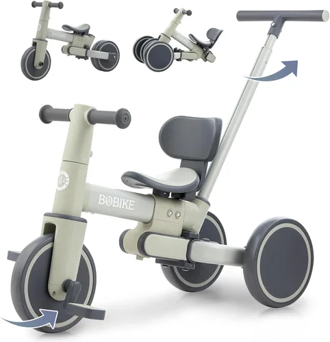 Miniatura 15 de BoBike Triciclo 5 en 1 para niños pequeños de 18 meses a 5 años, bicicleta para niños con pedales mejorados, mango de empuje para padres, bicicleta
