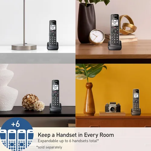 Miniatura 6 de Panasonic Link2Cell Teléfono con Cable e Inalámbrico Expandible con Sistema de Contestación Digital y Bloqueador de Llamadas Inteligente, Una Unidad
