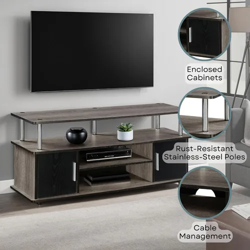 Miniatura 6 de Convenience Concepts Designs2Go Monterey - Mueble para TV, Madera, Gris(Weathered Gray)
