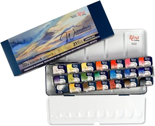 Miniatura 3 de Rosa Gallery Set de Pintura de Acuarela Profesional para Paisaje, 21 Colores de 2.5 ml, Kit de Pinturas de Alta Resistencia a la Luz para Artistas
