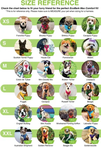 Miniatura 5 de EcoBark Arnés para perro - Arnés de máxima comodidad ecológico - Lujoso chaleco de malla suave - Arnés sobre la cabeza sin tirones ni