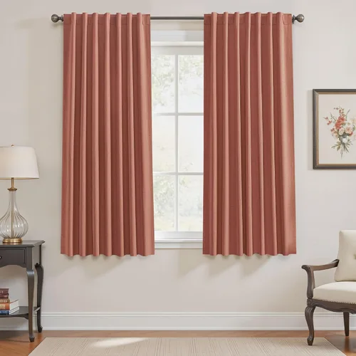 Miniatura 36 de UHITECH Cortinas opacas de 35 pulgadas de largo para sala de estar, 2 paneles, cortina opaca corta para cocina para ventanas pequeñas, cortinas