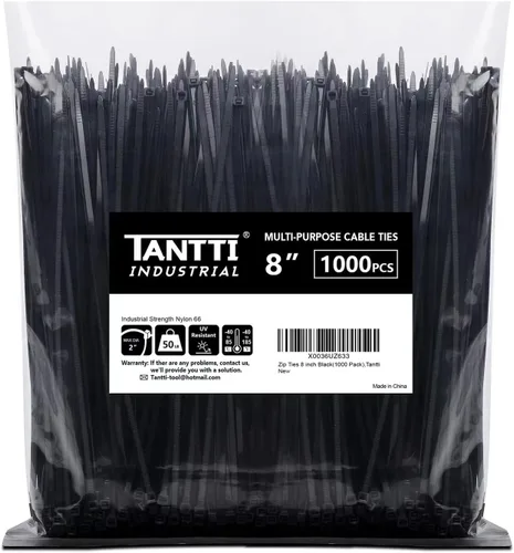 Miniatura 15 de Bridas de 4 pulgadas (paquete de 200), bridas pequeñas con resistencia a la tracción de 18 libras, color negro, por TANTTI Supply Resistencia a