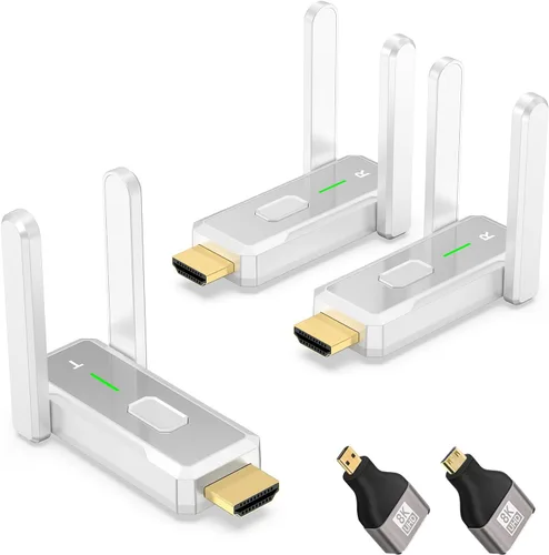 Miniatura 10 de Transmisor y receptor HDMI inalámbrico, 500FT/150M, salida de decodificación 4k de 1080p, Plug & Play Portable 0.08 oz/0.18 oz Antena dual
