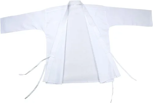 Miniatura 3 de FLUORY Uniforme de karate con cinturón libre, blanco Karate Gi para niños y adultos, talla 000-6